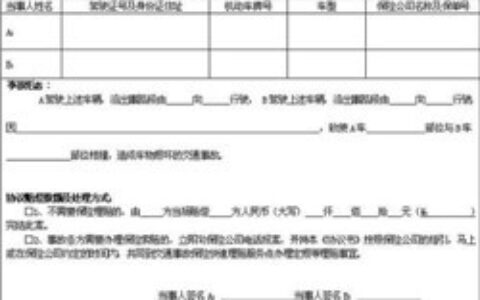 交通事故协议书模板及交通事故解决协议书正确书写方式