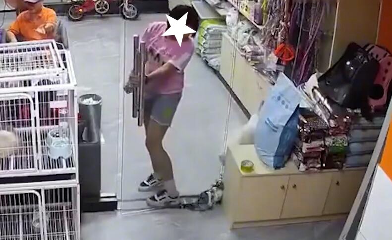 女孩推玻璃门夹死小猫，未必阴暗但缺仁爱，店主约其家长面谈解决