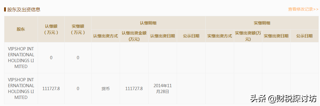 如何查询合作公司的实收资本？