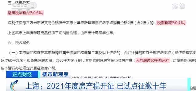 上海2021年度房产税开征!专家:试点十年,未出现卖房抛售等现象