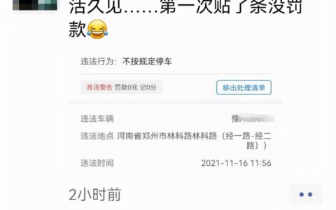违停被贴条，却“罚款0元 记0分”？违章停车“首违不罚”，已在郑州低调推行数月