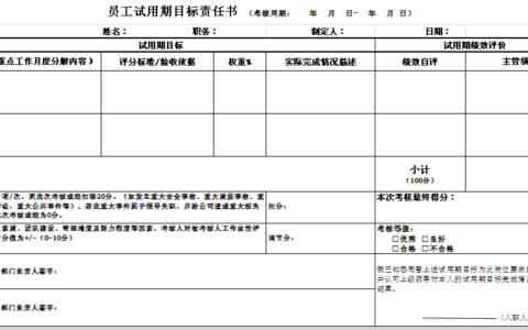 新入职员工试用期管理制度
