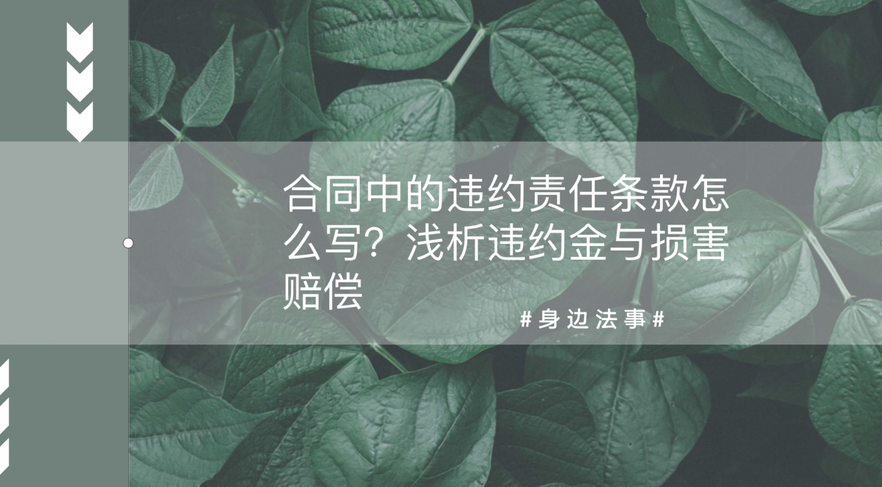 合同中的违约责任条款怎么写?浅析违约金与损害赔偿