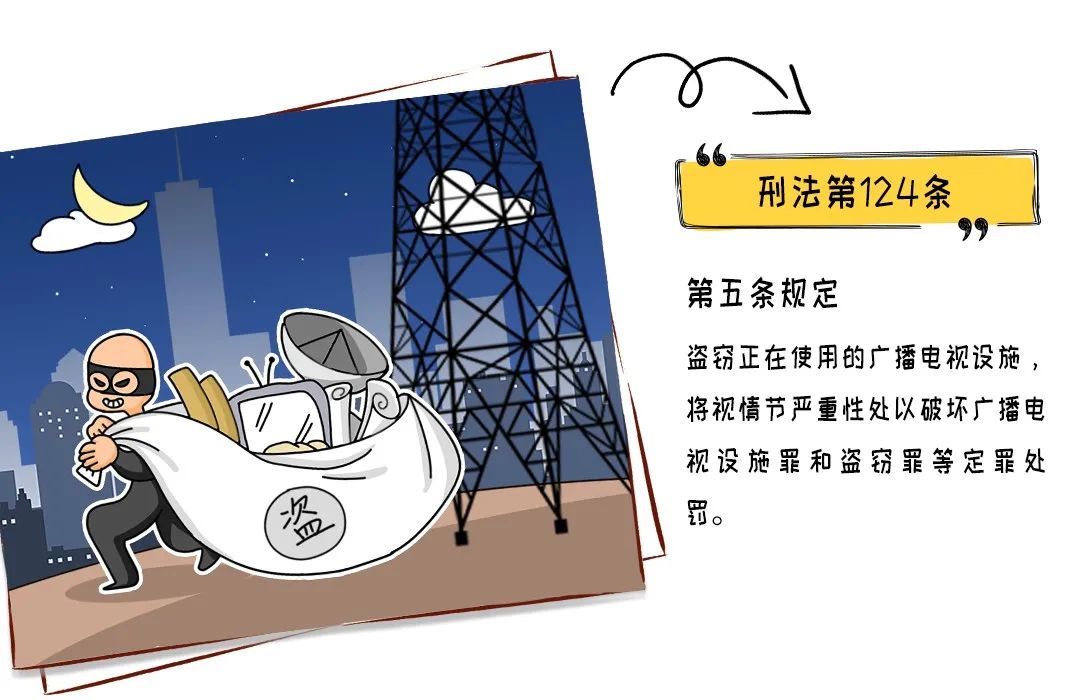 漫画图说广播电视设施保护 | 破坏广电设施?这是违法行为