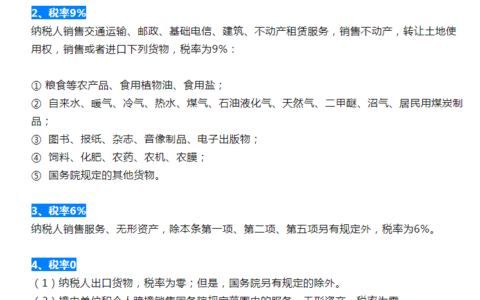 最新税率是多少及2024各行业税率一览表