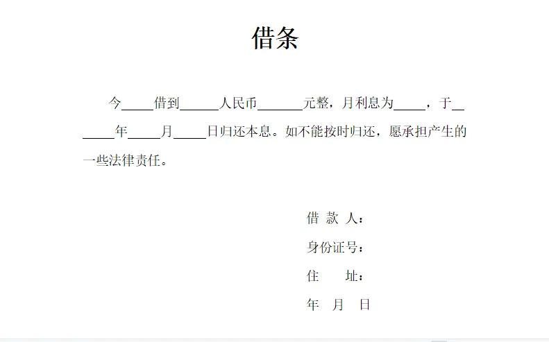 朋友向你出具的借条，有法律效力吗（附范本）