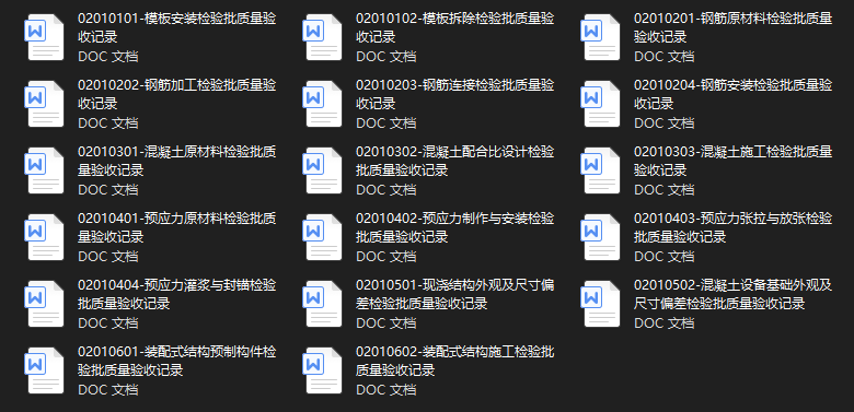 工程施工质量验收规范实施指南,及检验批质量验收记录(已分类)