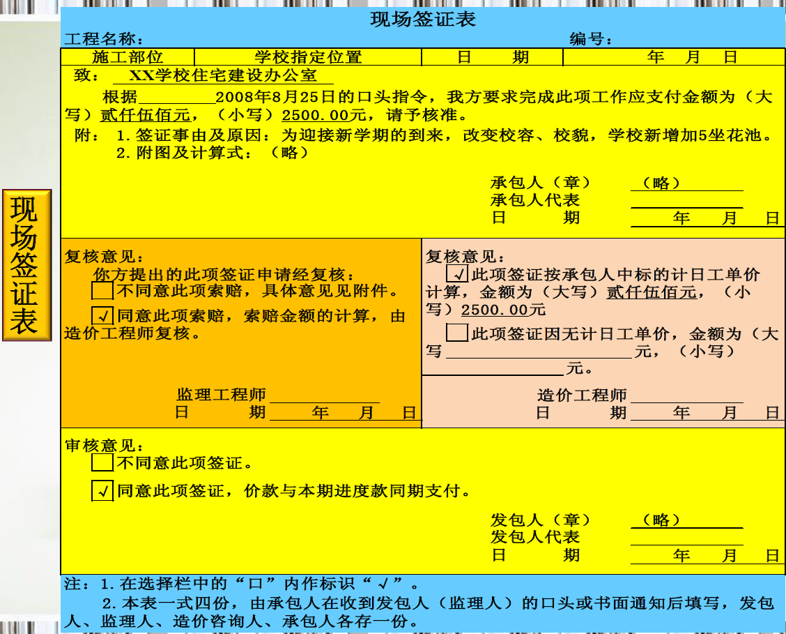 施工现场变更、签证、索赔流程及证据收集，运用技巧让甲方签字