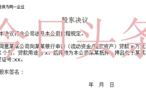 借款类股东决议模板、股东会决议模板（董事会决议模板）
