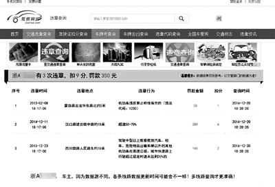 上网查违章,你有没有被吓出一身汗?杭州交通信息网发公告称被克隆