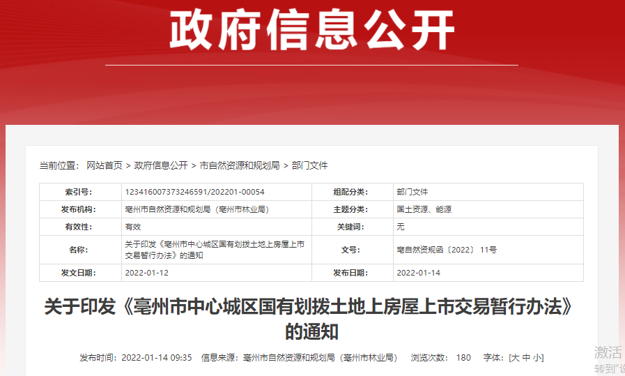 亳州国有土地出让金补交标准公布