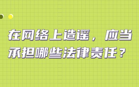 在网络上造谣，应当承担哪些法律责任？