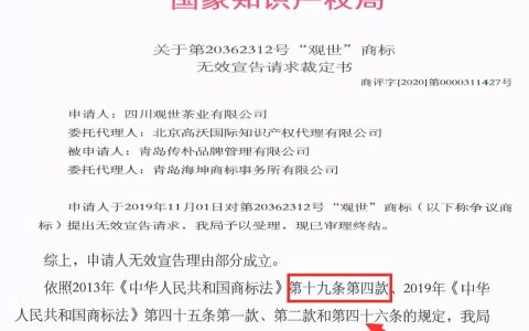 高沃浅析《商标法》第十九条第四款在商标无效宣告案件中的应用