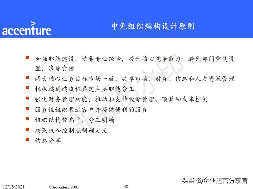 埃森哲组织变革咨询报告（共149页）-某大型企业组织结构案例