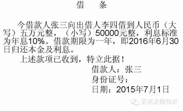 一份规范的借条该怎么写?