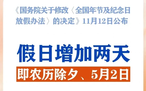 2025年全年放假时间安排已定！春节8天
